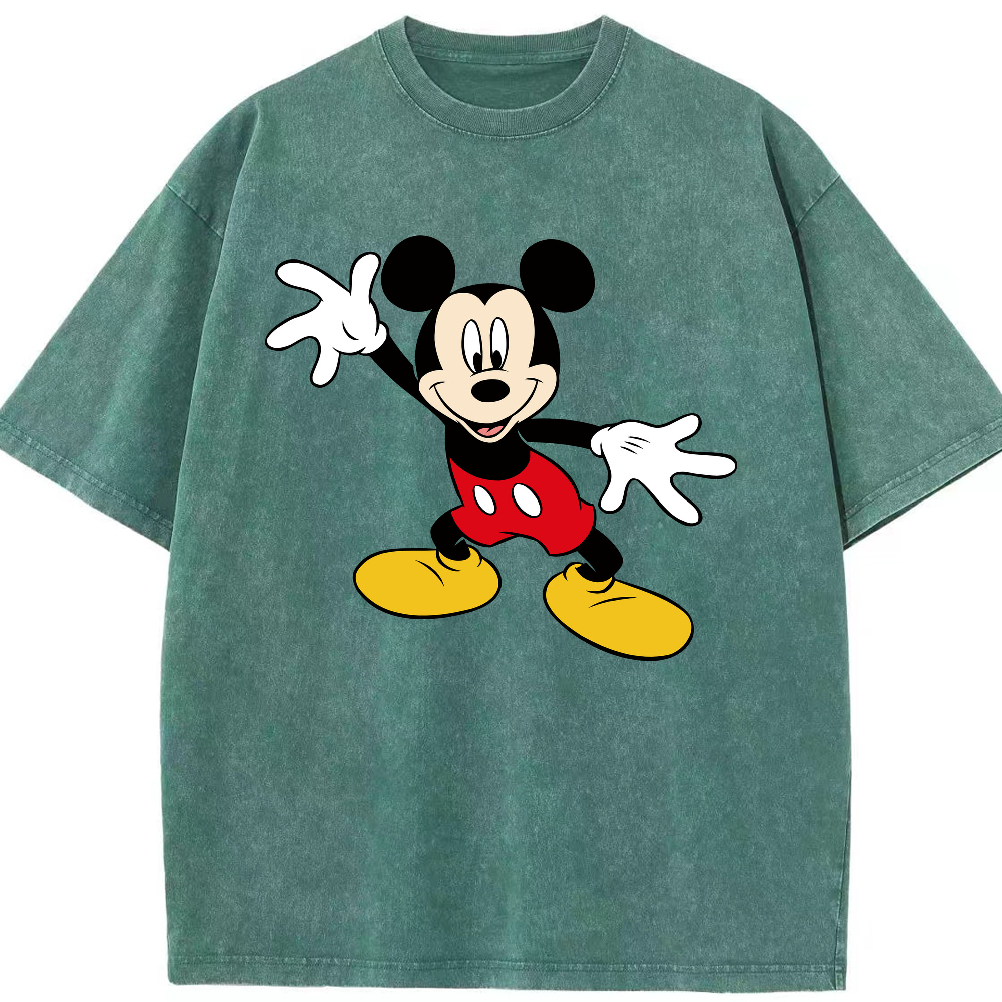 （画像用） ミッキーマウス Mickey Mouse 綿100% ヴィンテージ風 半袖Tシャツ（フロントプリント）